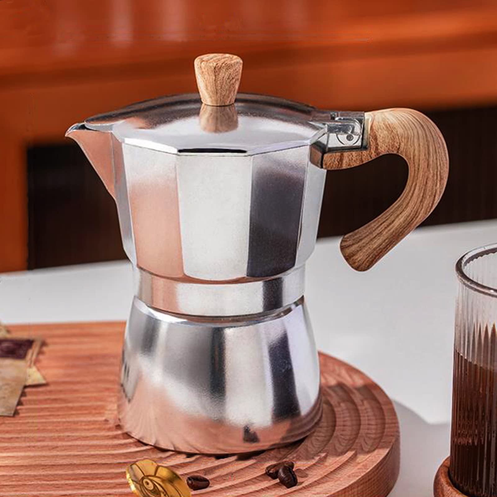 Moka Pot, Italian Coffee Machine, Coffee Pot 3 Cups/5 oz Stove Espresso  Maker for Gas or Electric Ceramic Hob Camping Manual Cuban Coffee  Percolator ...