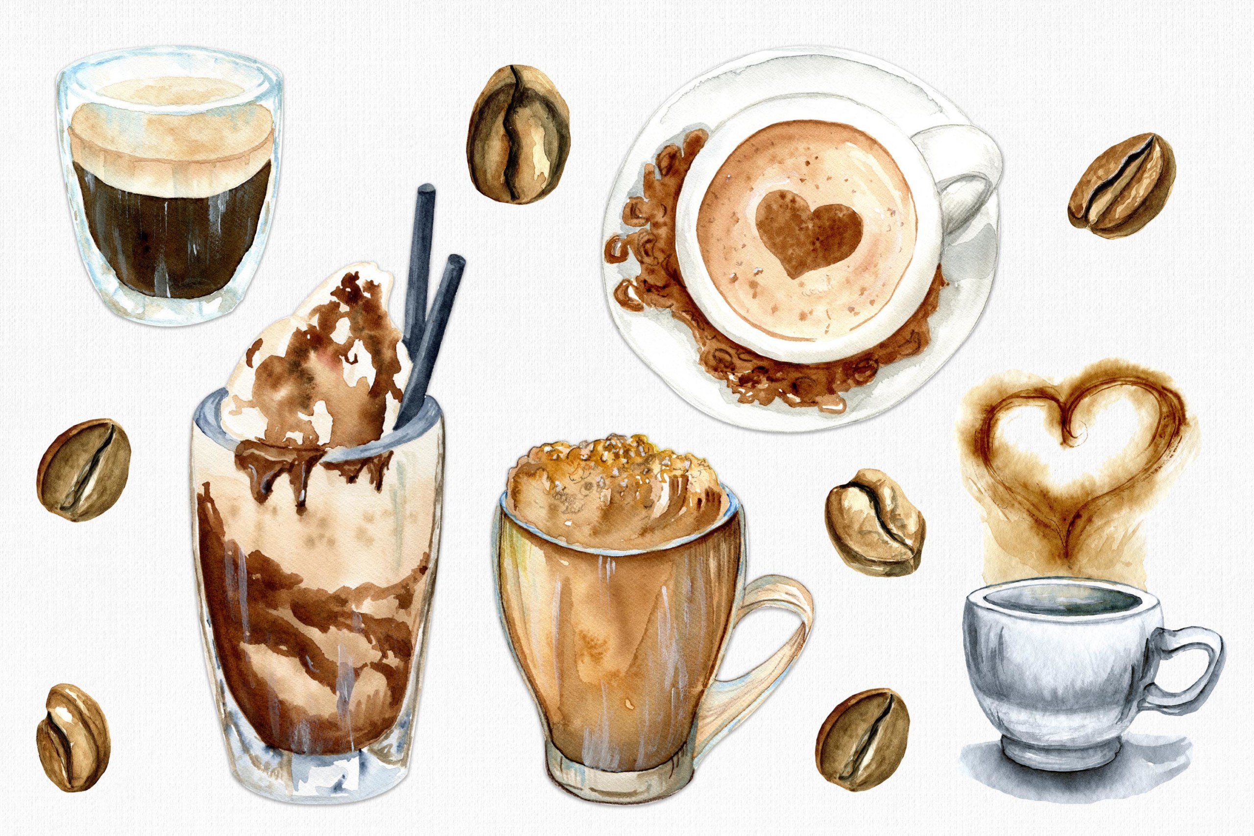 coffee watercolor cliparts 2024