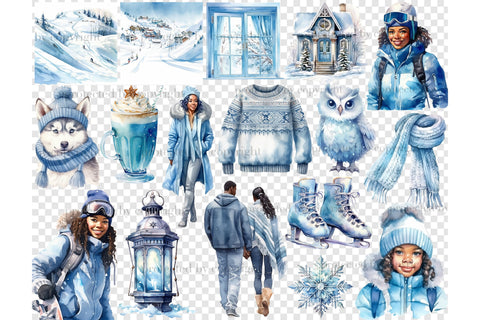 Cold Winter Clipart | Outside Winter PNG - So Fontsy
