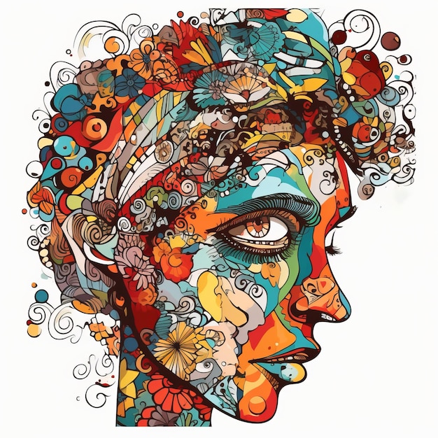 Collage Doodle Sympathy Face Hd Clipart | Premium AI-generated image