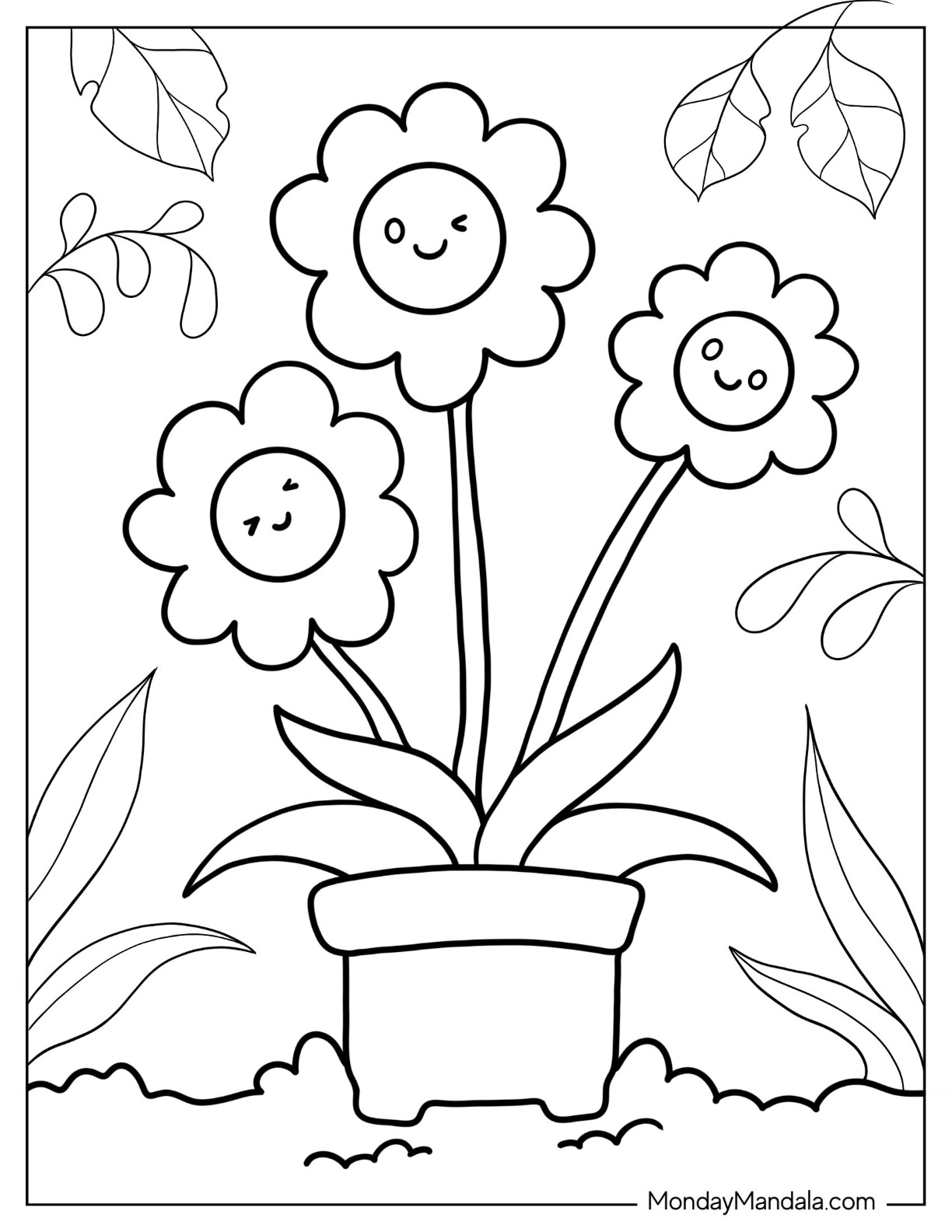 53 Flower Coloring Pages (Free PDF Printables)