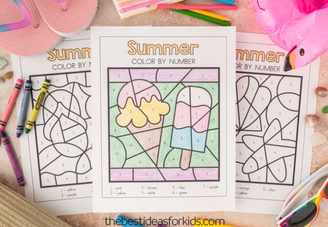 color by numbers printables
