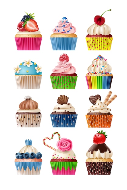 color cupcake cliparts
