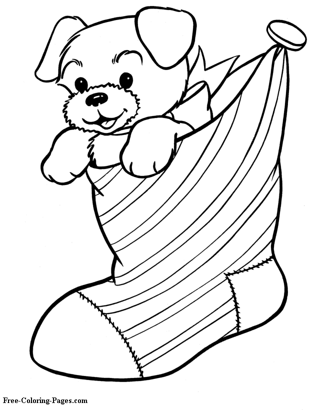 Stocking to print - Christmas pictures to color 04