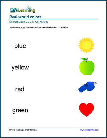 color worksheets for preschool