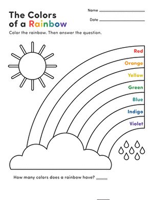 color worksheets for preschool