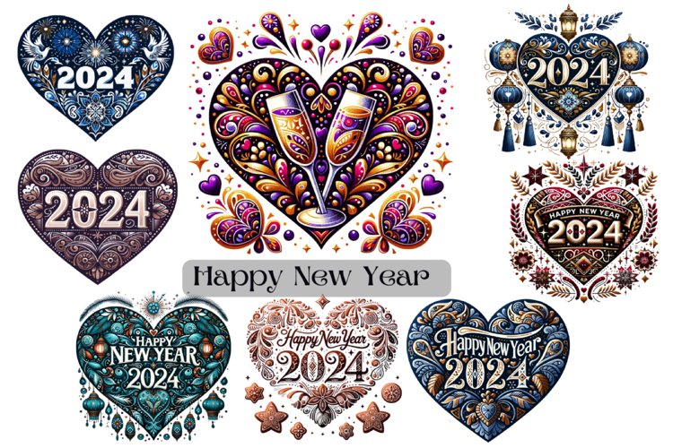 colored heart cliparts 2024