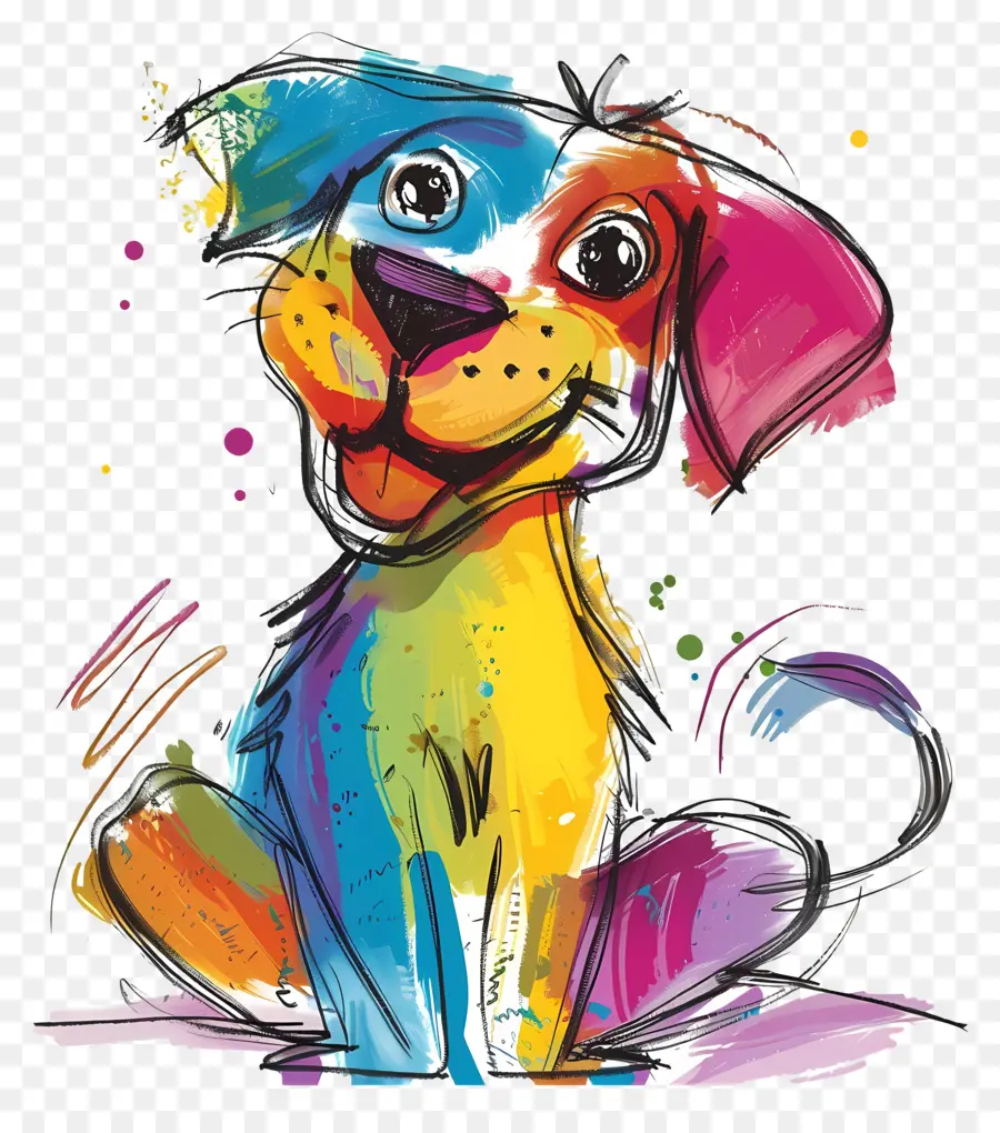 colorful dog cliparts