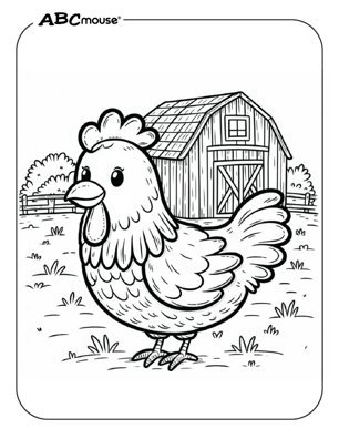 Chicken Coloring Coloring Pages | ABCmouse