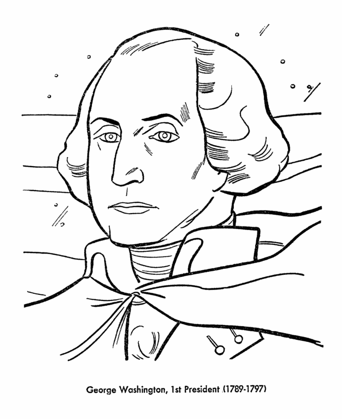 coloring page of george washington