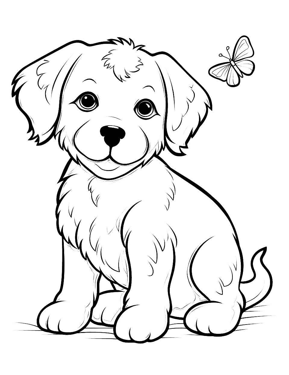 coloring pages fluffy dogs