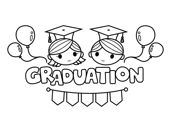 Printable Cute Graduation Coloring Page
