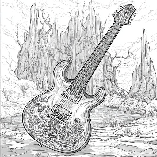 coloring pages guitar