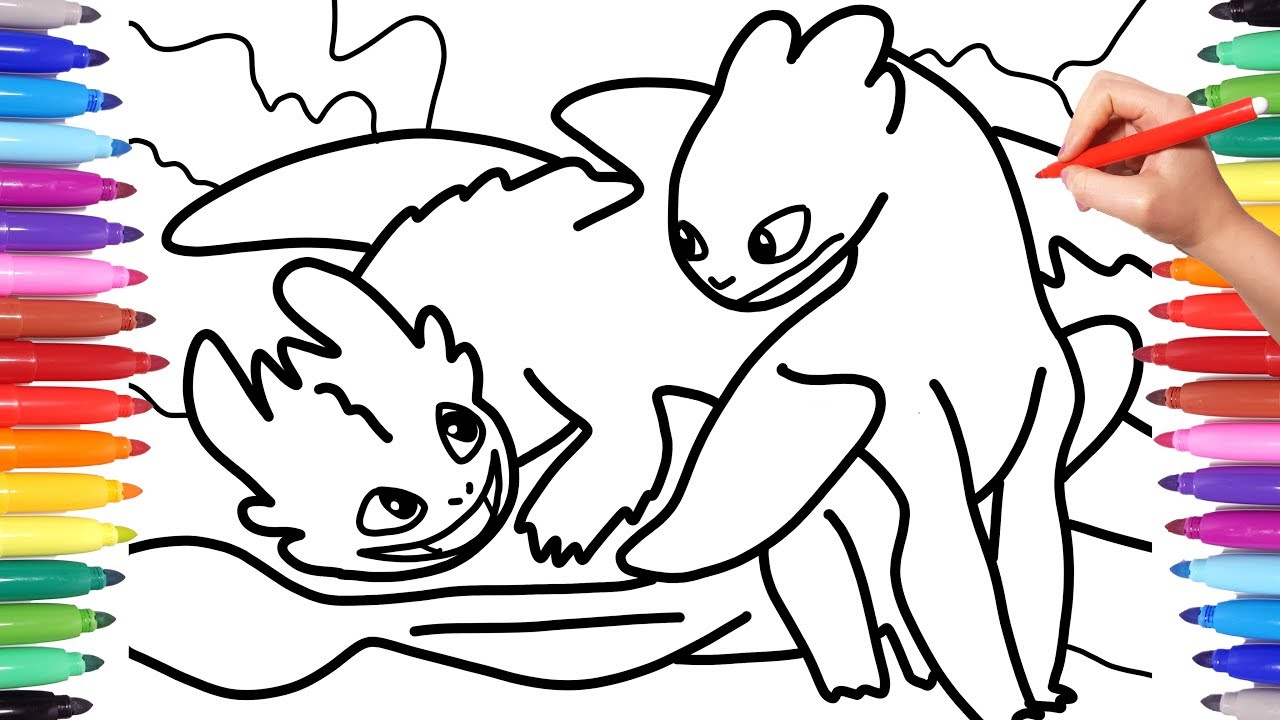 How to Train Your Dragon Coloring Pages | How to Draw Toothless | Hidden  World Coloring Pages
