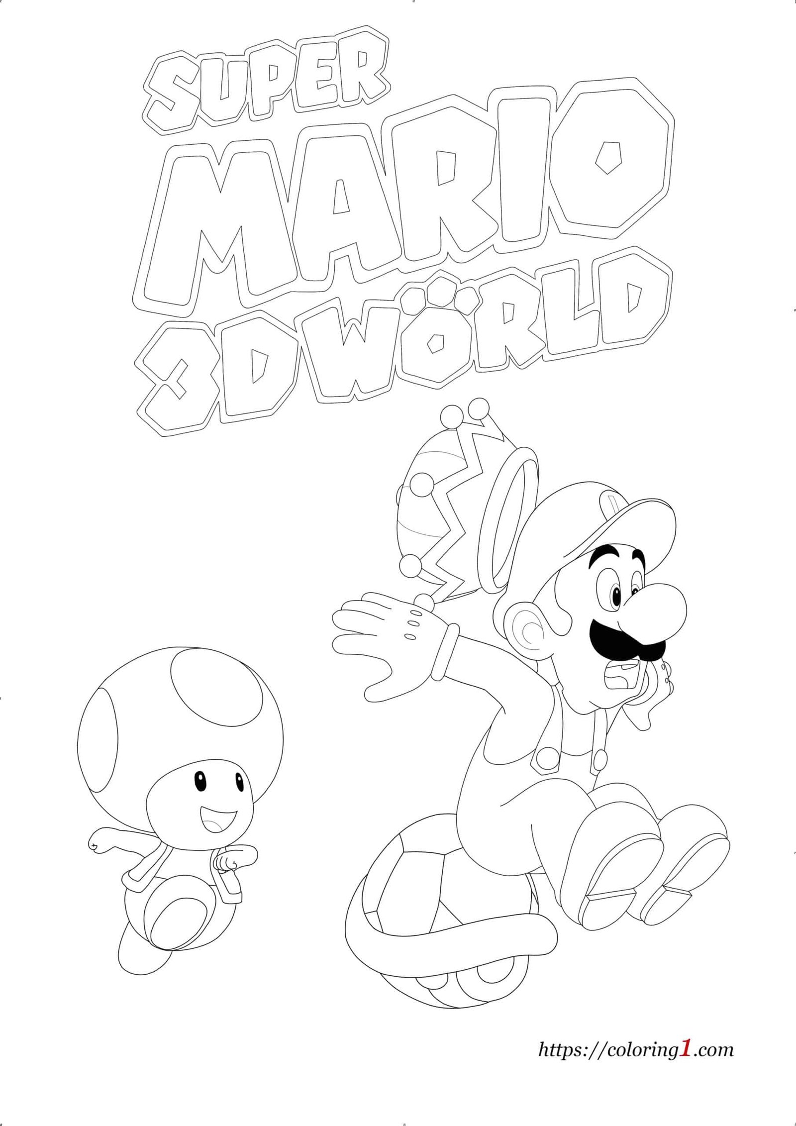 Super Mario 3D World Coloring Pages - 2 Free Coloring Sheets (2021)