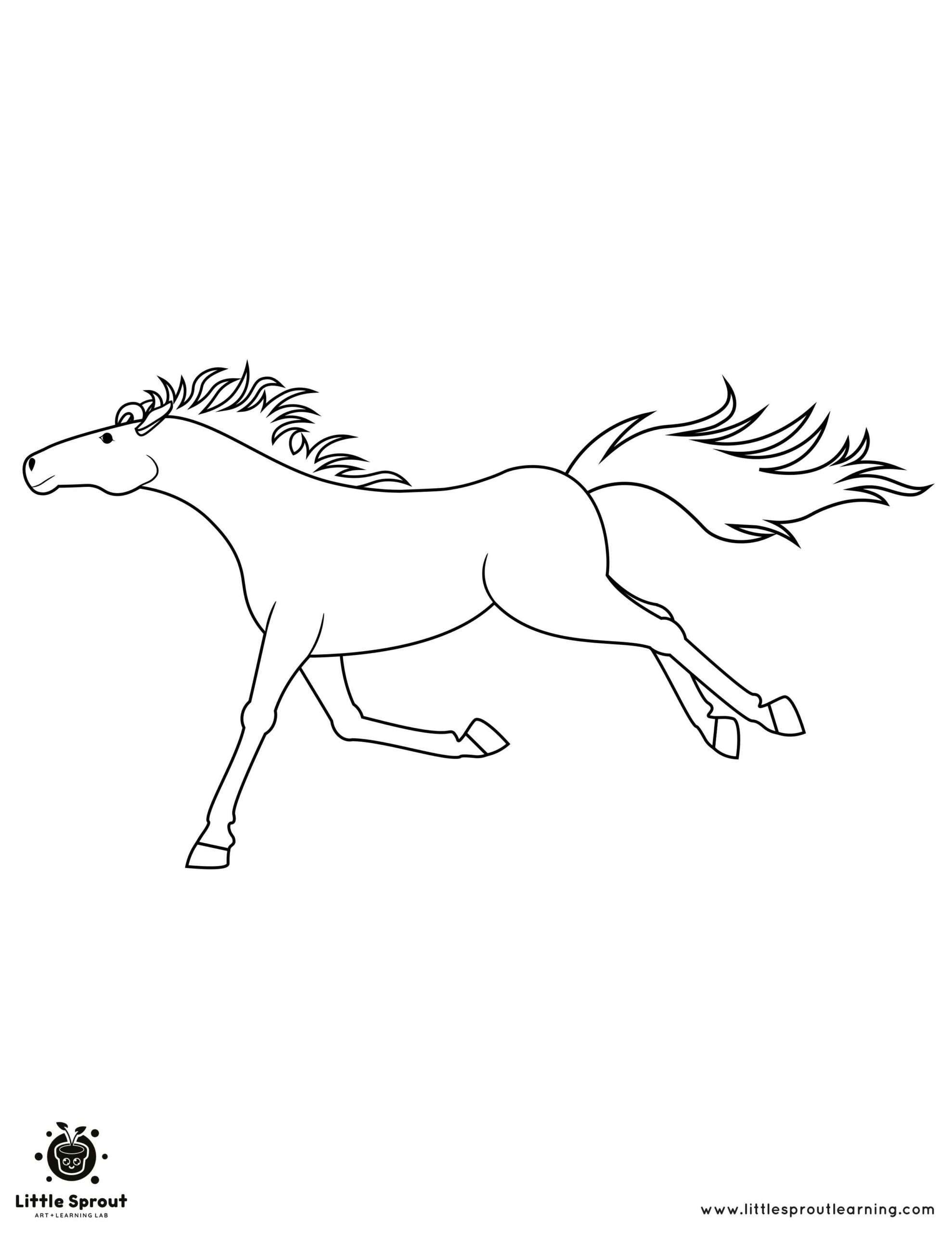 coloring pages of horses running