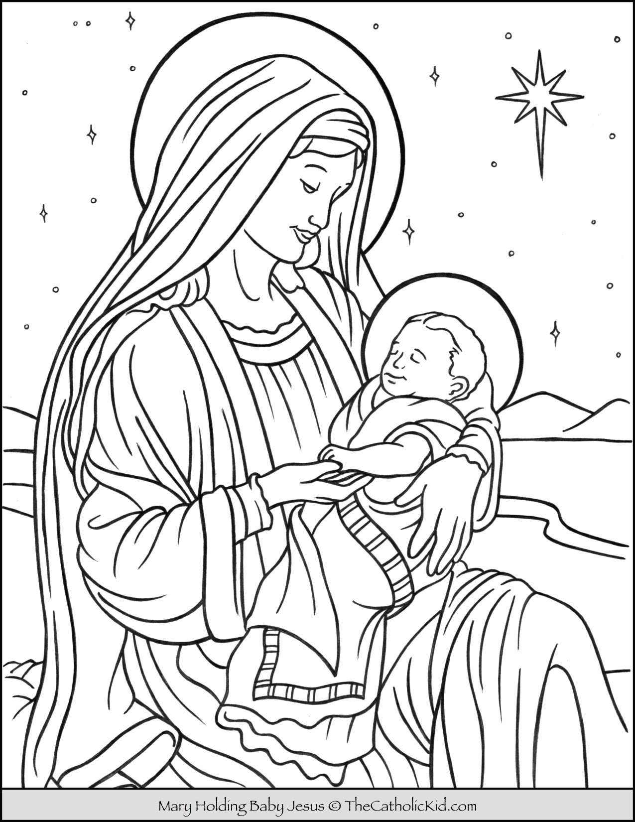 coloring pages of mother mary
