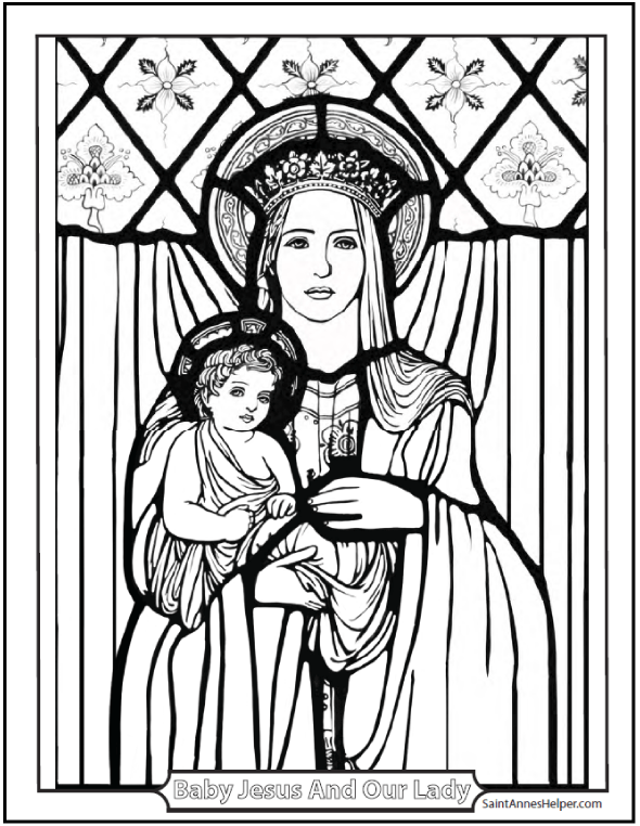 coloring pages of mother mary