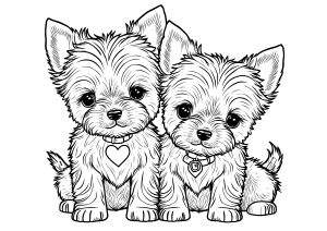 coloring pages of puppies to print