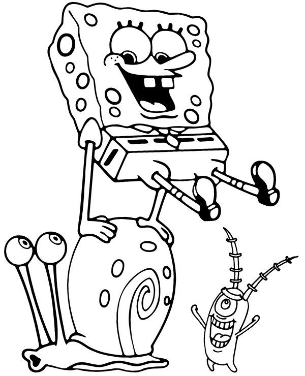 coloring pages of spongebob and friends