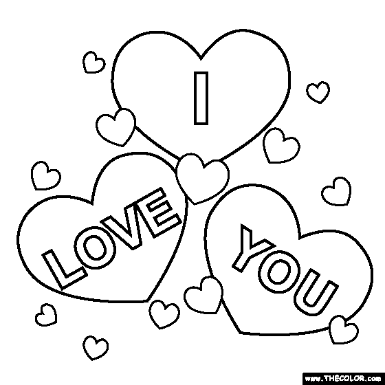 coloring pages that say i love you