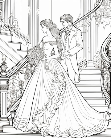 coloring pages wedding
