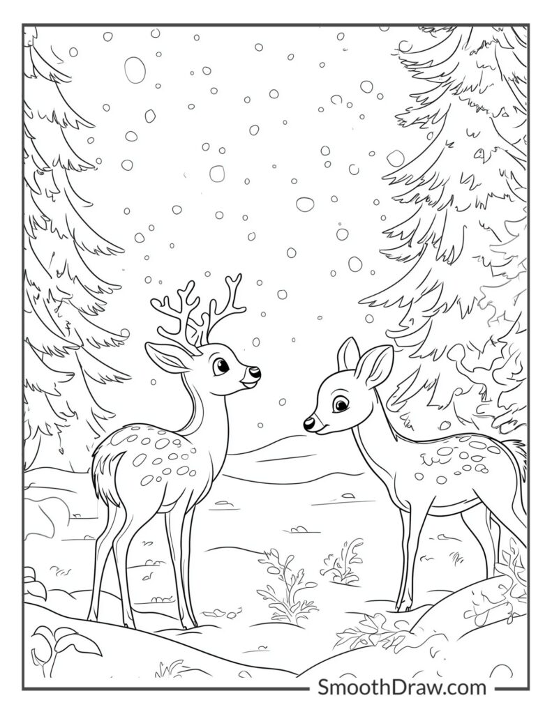 coloring pictures of deer