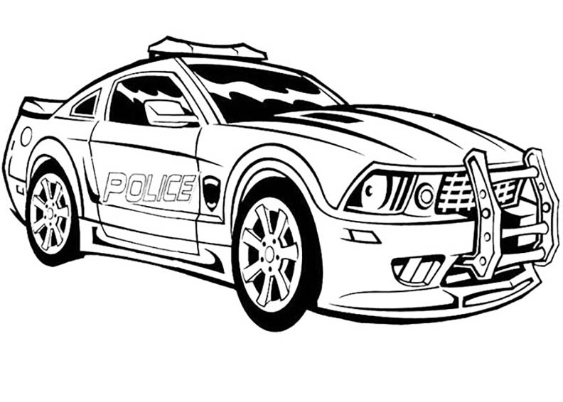 colouring pages of police cars