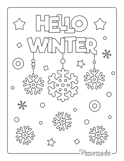 Free Printable Winter Coloring Pages for Kids &amp; Adults