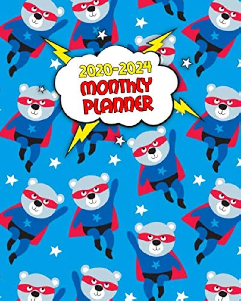 2020-2024 Monthly Planner: Amazing Comic &amp; Cartoon Superheroes 5 ...