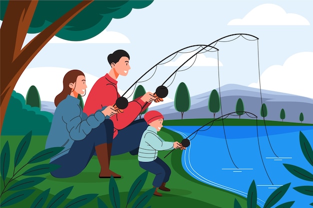 community fishing cliparts