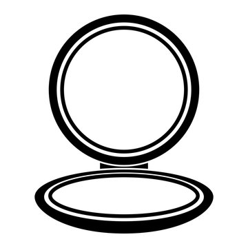 compact mirror 3d in black and white Stock Vector | Adobe Stock