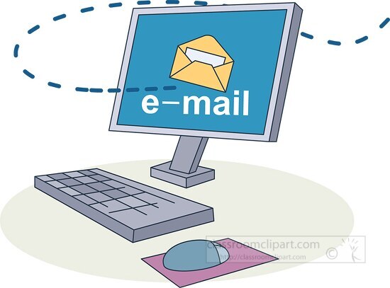 Communication Clipart-email sent via computer clipart