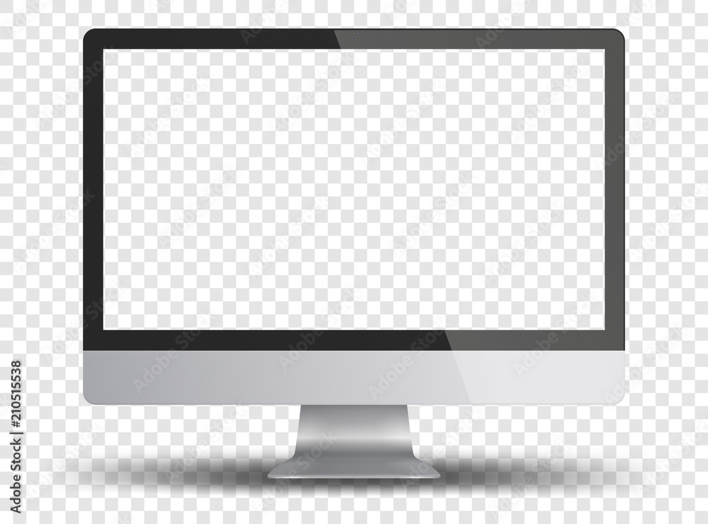Poster, Wandbilder Computer monitor display with empty screen isolated on  transparent background, 40x30 cm