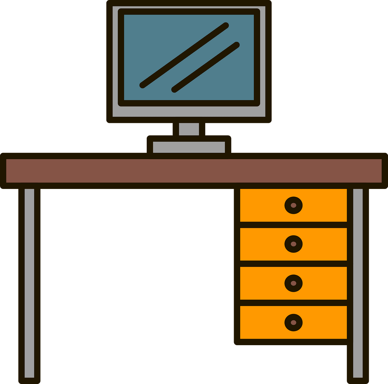 Office desk - Free vector clipart images on clipart library.com