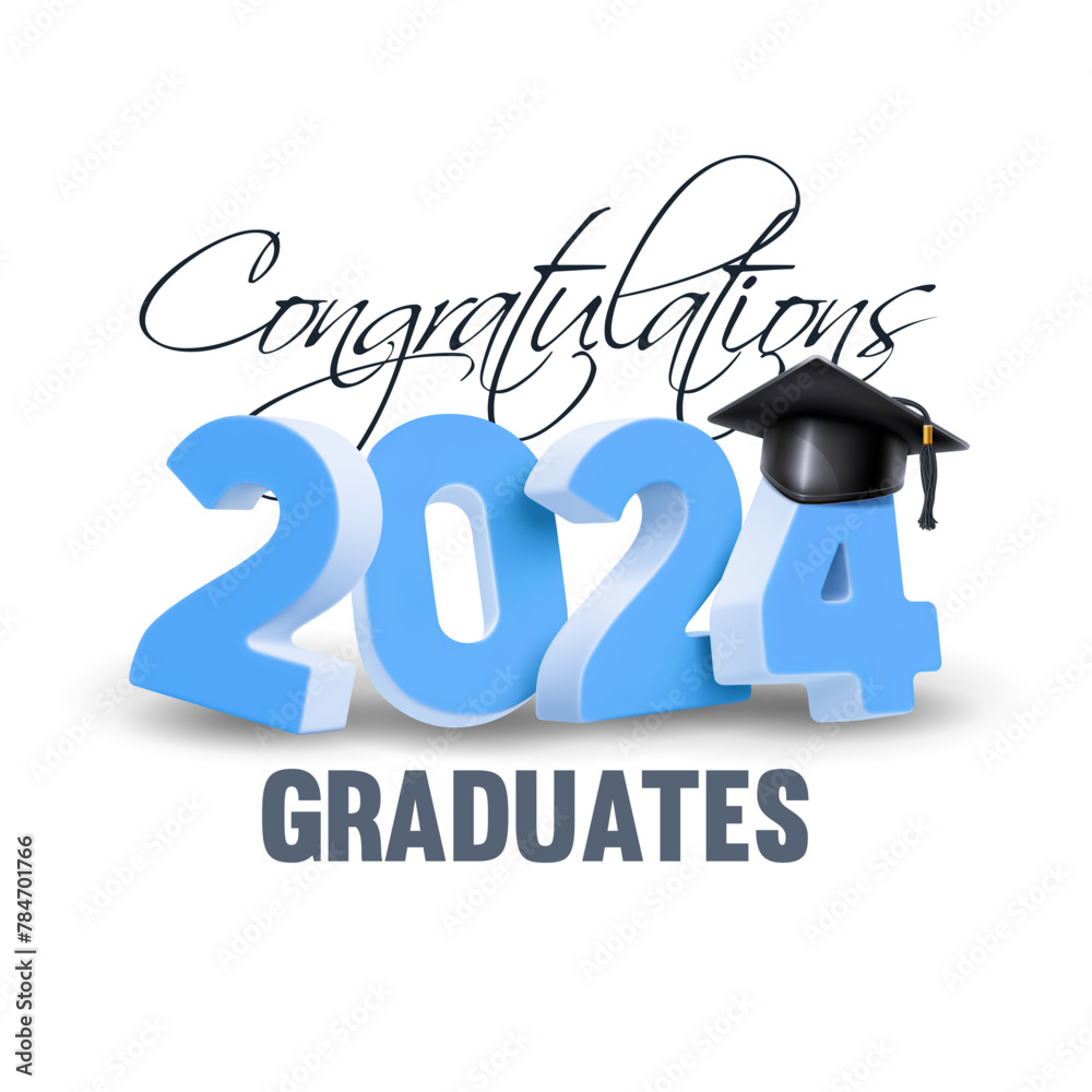 Design template of congratulations graduates class of 2024, banner ...