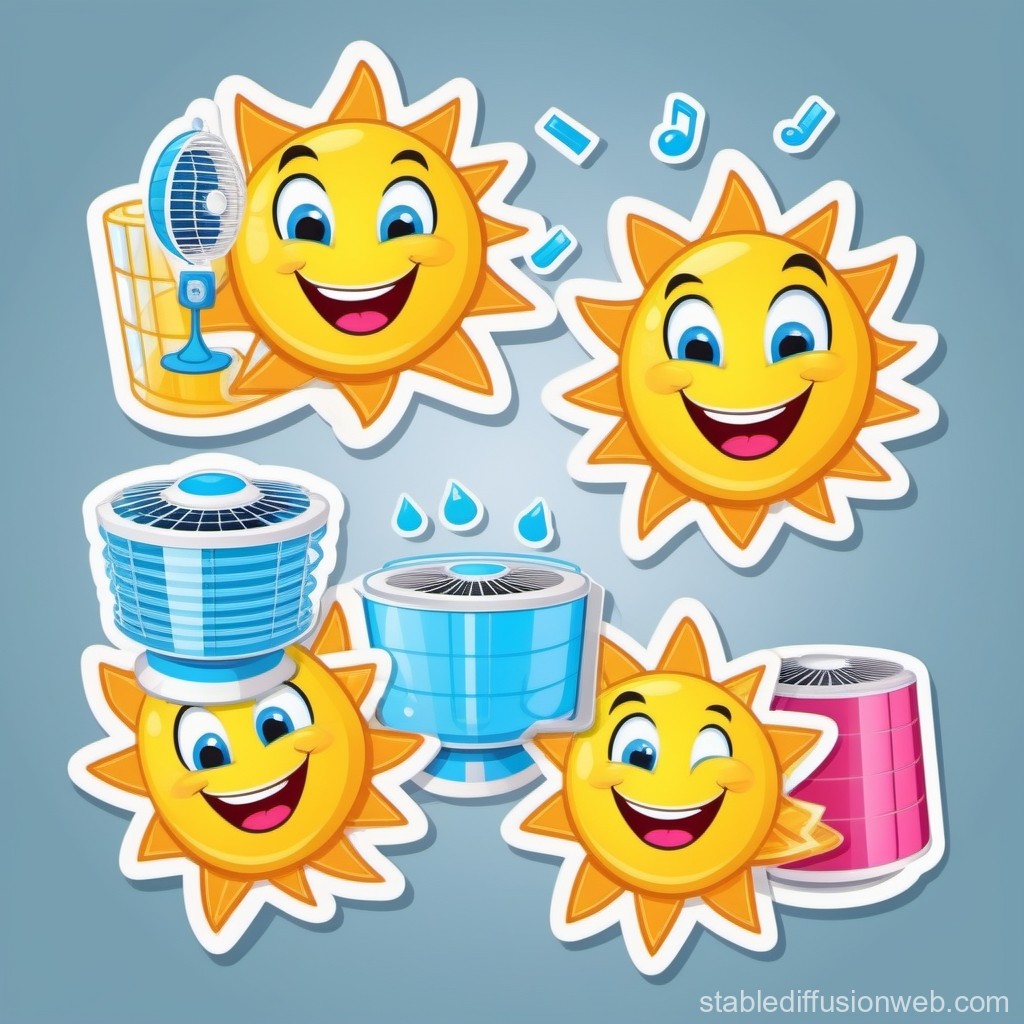 Cartoon Evaporative Cooler with Energy Savings | Stable Diffusion ...
