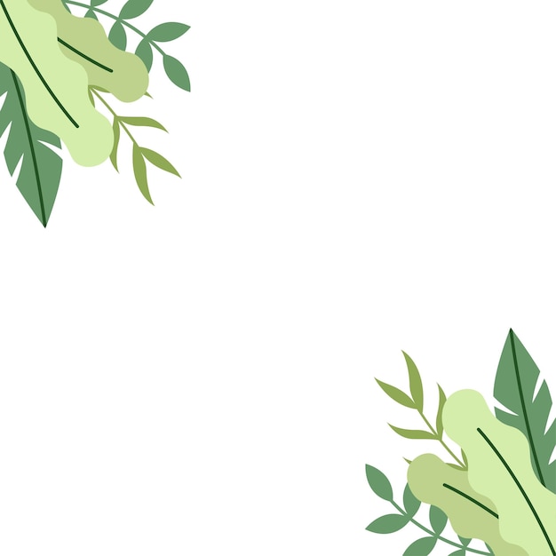 Premium Vector | Green Leaves Corner Decoration