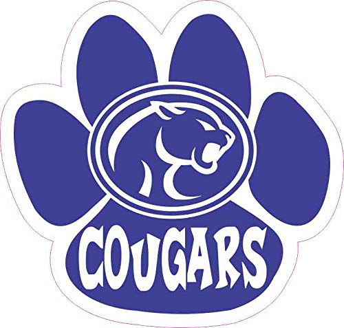 Amazon.com: StickerTalk Cougars Paw Print with Mascot Emblem Vinyl Sticker,  5 inches by 4.75 inches : Sports &amp; Outdoors