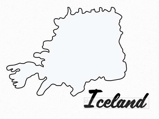 Maps Clipart-iceland country map black white clipart