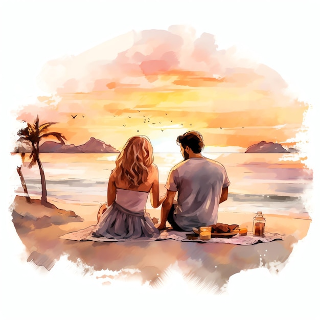 couple beach cliparts