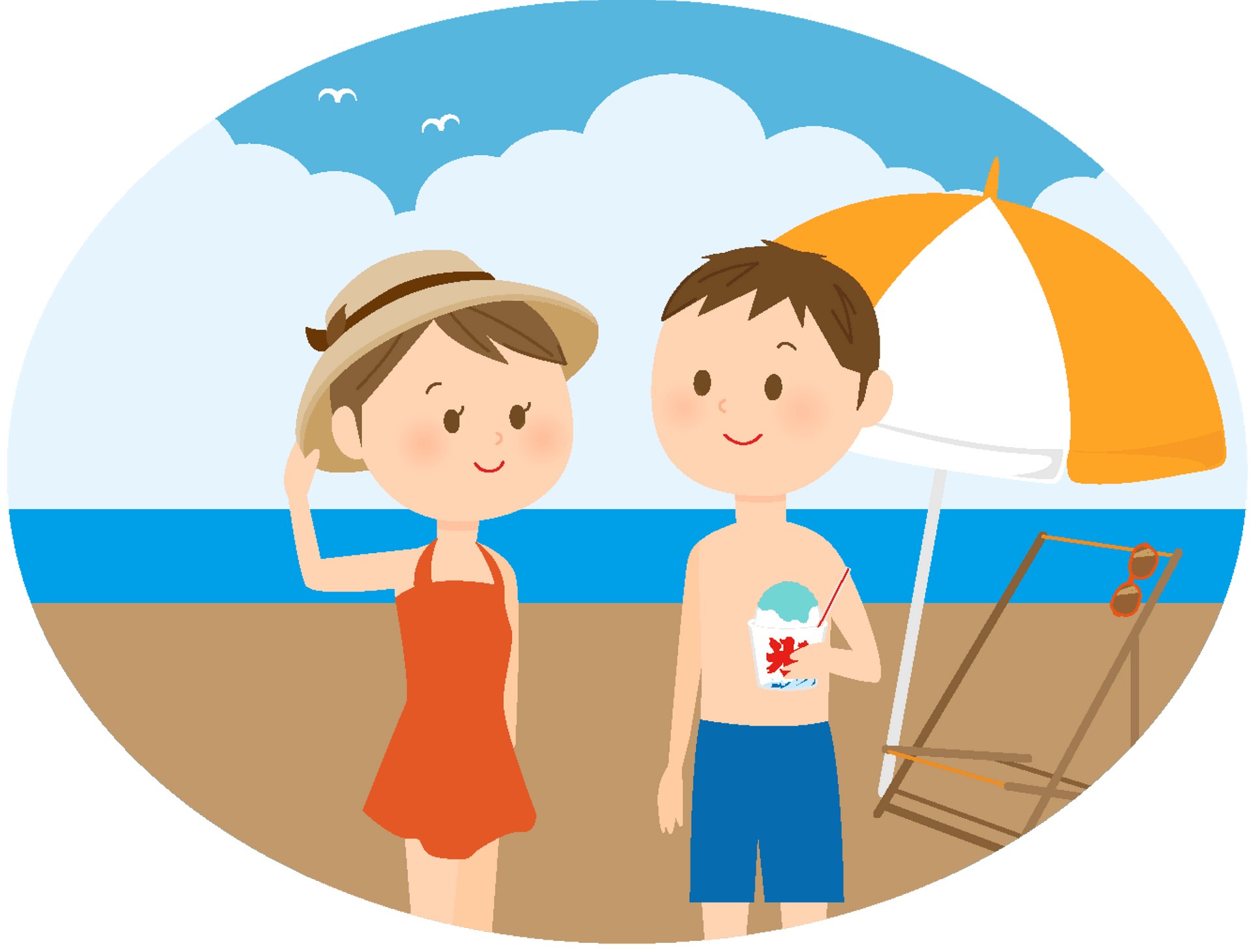 couple beach cliparts
