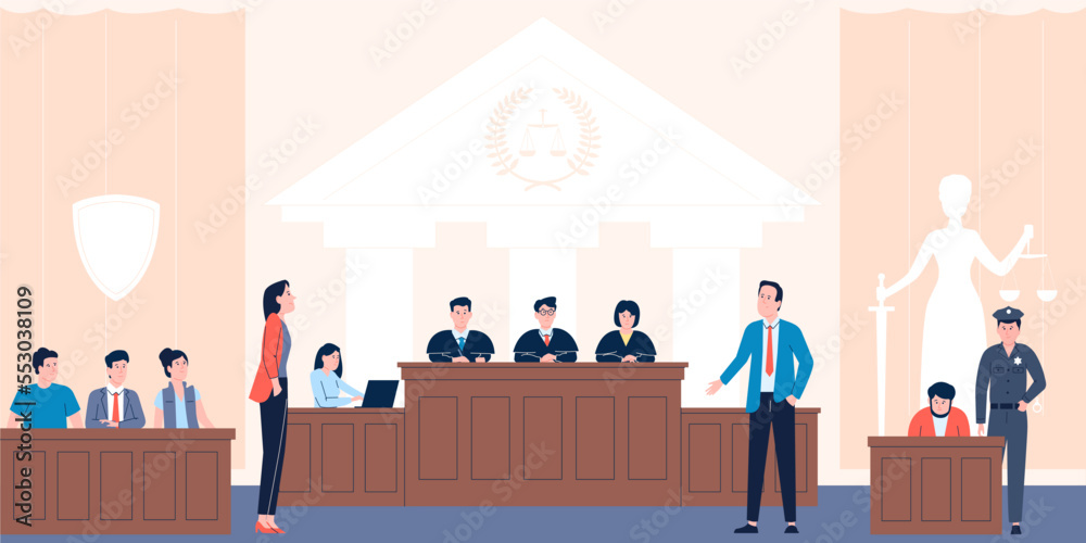 courtroom cartoon