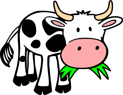 cow eating cliparts