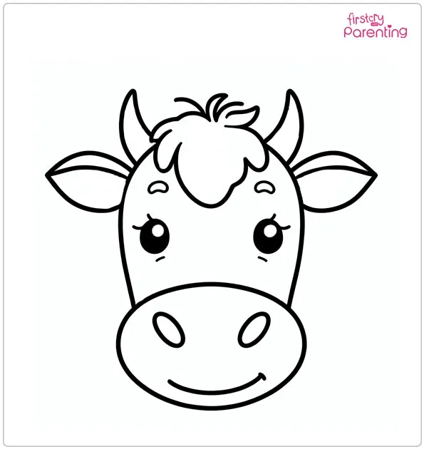 cow face coloring page