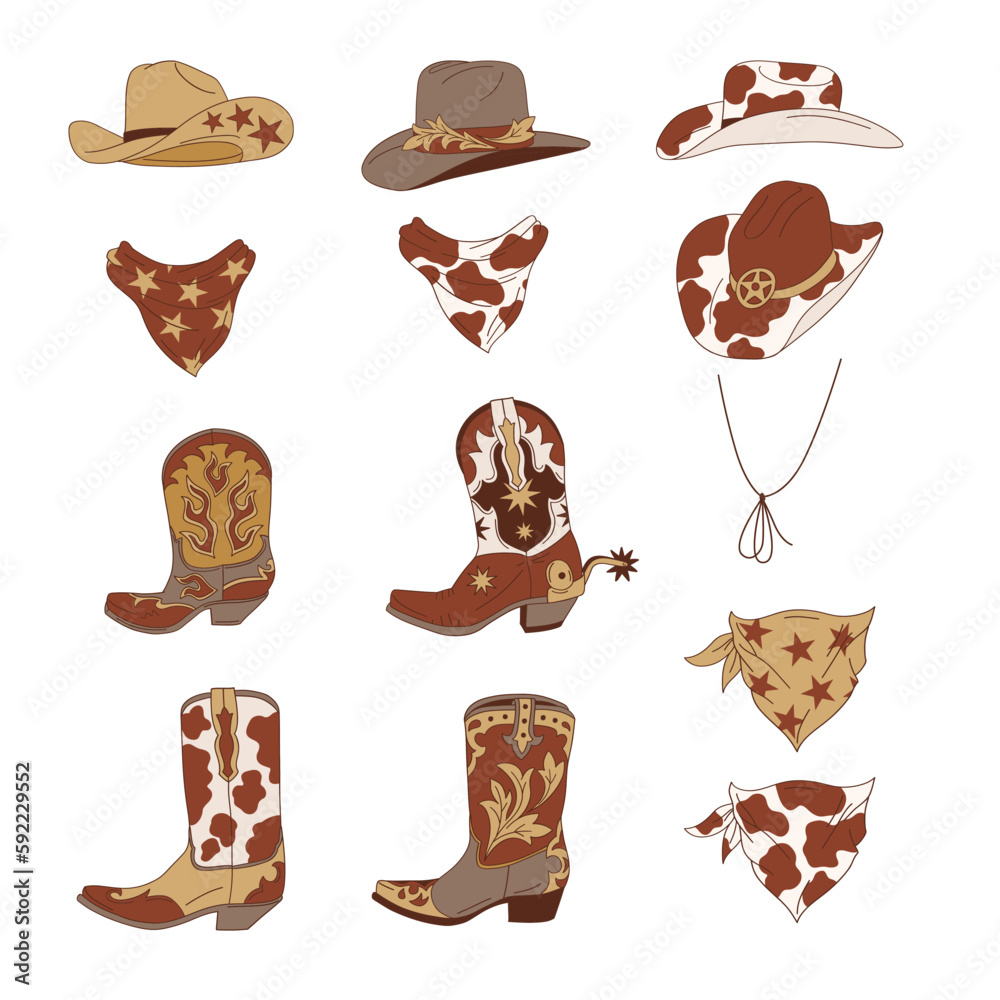 cowboy accessories cliparts