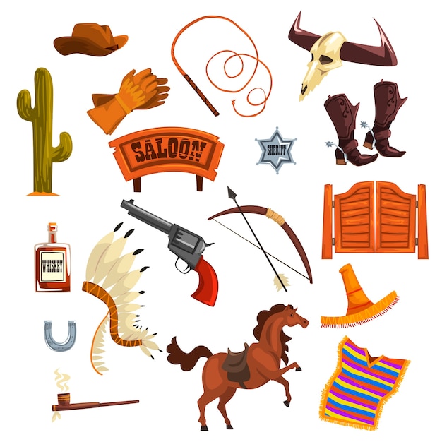 cowboy accessories cliparts