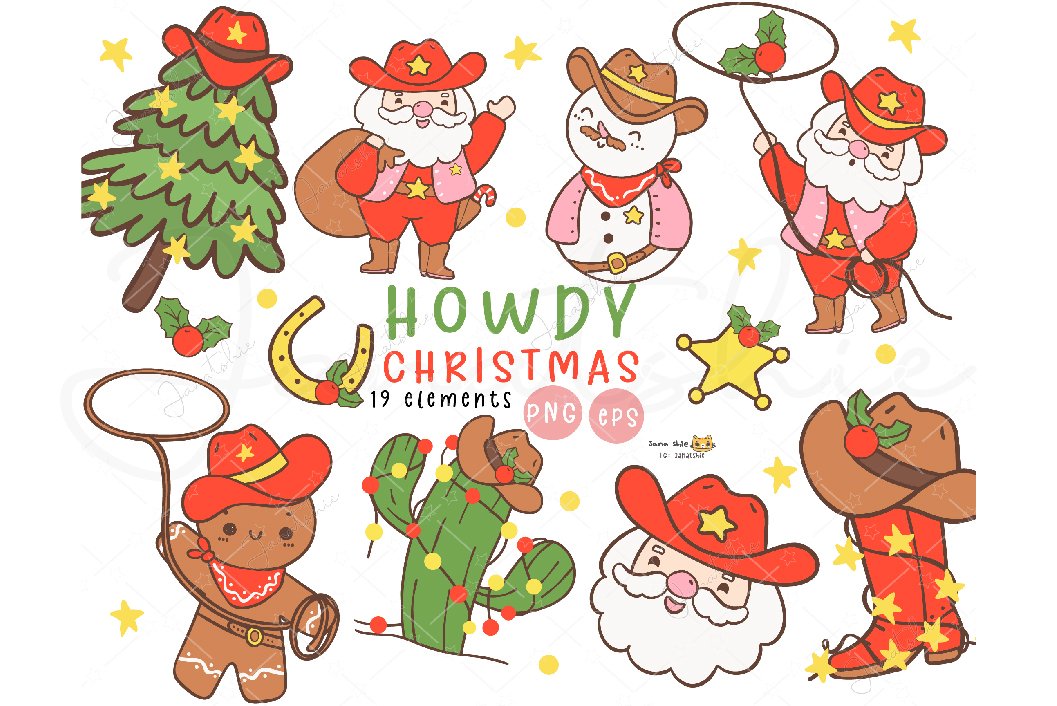 cowboy christmas cliparts