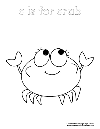 Crab Coloring Page | PrimaryLearning.Org