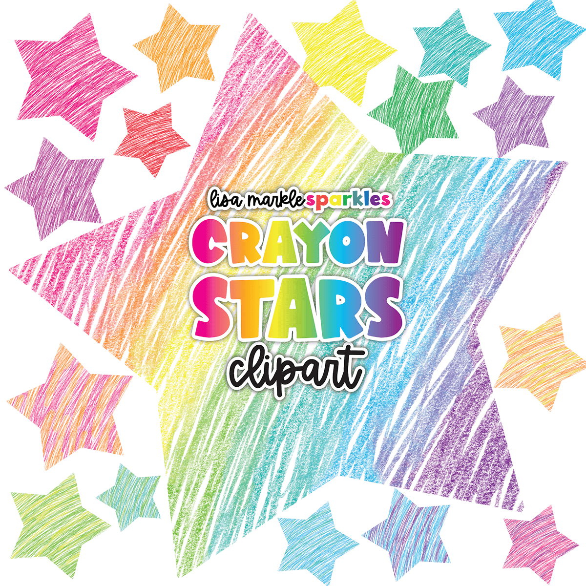 Crayon Scribble Star Clipart Rainbow - Lisa Markle Sparkles ...